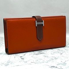 極美品】エルメス ベアン 長財布 ブラウン - メルカリ