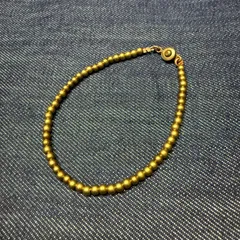 アンティークゴールド ブラス メタルビーズ ブレスレット 19cm ハンドメイド アクセサリー メンズ レディース