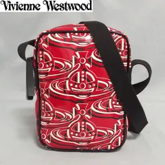 良品★Vivienne Westwood オーブ ORBリピート エナメル ショルダーバッグ 赤 総ロゴ 斜め掛け ヴィヴィアン・ウエストウッド★