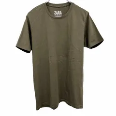 【中古】[印象AB] ZARA BASIC ザラベーシック Tシャツ レディース M ヘザーグリーンカーキ 杢緑系 綿×ポリウレタン 無地 ストレッチ スーパースリムフィット 半袖のサムネイル