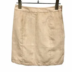 【新品】リエンダ rienda 若干薄手 フェイクスエード ミニスカート 無地 裏地付き サイドファスナー ポリ100% M ベージュ レディース