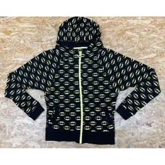 【中古】[印象B] aimerfeel エメフィール レディース Mサイズ ブラック×イエロー ジップパーカー ハイネック バットマン プリント 2ポケ ラグラン 長袖のサムネイル
