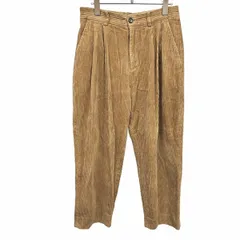 古着 ハレ HARE コーデュロイパンツ テーパード 無地 2タック ジップフライ ボトムス 綿100% コットン100% S ブラウン 茶 メンズ