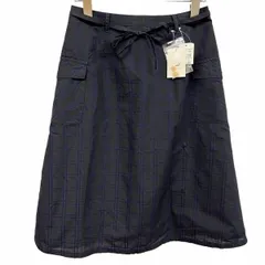【新品/訳アリ】[印象NB] Crocodile クロコダイル スカート レディース M ネイビー 綿100% 薄手 ひざ丈 チェック Aライン 裏地付き フラップポケットのサムネイル