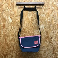 【中古】[印象B] マンハッタンポーテージ Manhattan Portage メッセンジャーバッグ ショルダー ベルクロフラップ CORDURA ネイビー×ピンク レディースのサムネイル