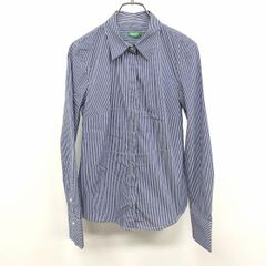 BENETTON / プルオーバー レーヨン ブラウス ストライプ シャツ M 