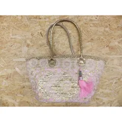 【中古】[印象BC] ラグナムーン LAGUNAMOON かごバッグ バスケット 花柄 カバン かばん ピンク×ゴールド PNK×GLD レディースのサムネイル