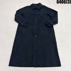 XS ブラック シャツ型 ロング ONE PIECE 0406(3)