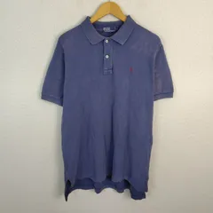 90s Polo Ralph Lauren ポロラルフローレン ポロシャツ ブルー Lサイズ メンズ 古着 アメカジ ストリート