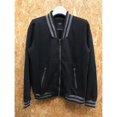 古着 アズールバイマウジー AZUL by moussy スウェットブルゾン 裏毛 ジップカットソー 長袖 綿100% S ブラック×グレージュ レディース