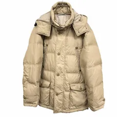 【中古】[印象AB] Crocodile クロコダイル ダウンジャケット メンズ M ベージュ ポリ100%(ダウン90%+フェザー10%) ハイネック ハンドウォームポケット 左ウエストポケットにロゴパッチ フードに調節ゴム 内ポケット×２ フード脱着可のサムネイル