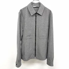 古着 ザラ ZARA 若干薄手 ステンカラージャケット シャツジャケット フルジップ 裏地無し 無地 両胸ポケット 長袖 M ヘザーグレー メンズ 男性