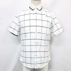 【中古】[印象BC] RAGEBLUE レイジブルー 半袖チェックシャツ / トップス メンズ ホワイト 白 綿100% リブカラー ポケット無し ハーフフライフロントのサムネイル