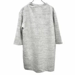 【新品】[印象N] L'EST ROSE レストローズ ワンピース レディース M ヘザーグレー 杢グレー×緑×ピンク×白 ポリ×綿 背中ファスナー ひざ丈 モックネック 裏地付き 7分袖のサムネイル