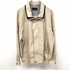 【中古】[印象AB] GIANNI VALENTINO ジャンニバレンチノ ブルゾン / ジャケット メンズ M ベージュ系 ポリ100% レイヤードカラー 背中の肩部分にメッシュ裏地(他の部分は裏地無し) 袖ロールアップ 内ポケット×１ 薄手 ロゴ刺繍 長袖のサムネイル