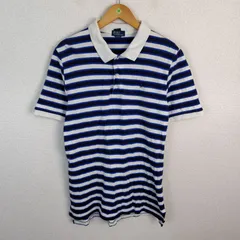 90s Polo by Ralph Lauren ポロラルフローレン ポロシャツ ボーダー ブルー XL(18-20)サイズ メンズ 古着 アメカジ ストリート
