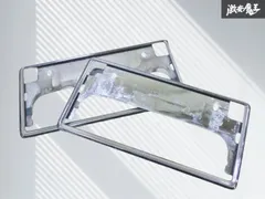 【割れ無し‼】トヨタ 純正 ナンバーフレーム ライセンスフレーム ナンバー 枠 2枚セット メッキ 08407-00270 即納のサムネイル