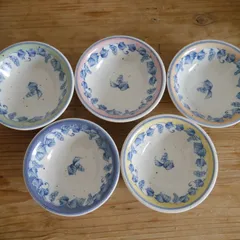 【5客セット】たち吉 ADAM & EVE 小皿 豆皿 ベリー柄 5色アソート デザート皿