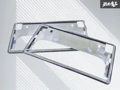 【割れ無し】トヨタ 純正 ナンバーフレーム ライセンスフレーム ナンバー 枠 2枚 メッキ 08407-00270 即納のサムネイル