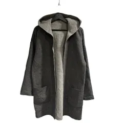 セオリーリュクス theory luxe コート フード リバーシブル アンゴラ混 38 グレー ■WGA