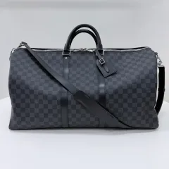 S級/55 ルイヴィトン ダミエ バンドリエ キーポル ボストンバッグ ブラック