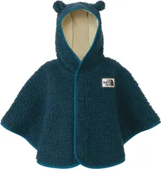 ザ・ノース・フェイス THE NORTH FACE アウトドア ベビーカドルフリースポンチョ 赤ちゃん 子供 アウター 上着 保温 秋冬 防寒 外遊び おでかけ 着脱簡単 ドットボタン ロゴワッペン フード付き 耳付き  NAB7 PO ミッドナイトペトロール
