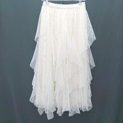 ◇ LAFFMO ラフモ ロング丈 フレア スカート サイズ表記なし アイボリー レディース E 【1407020031868】