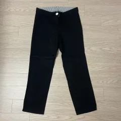 ストライプ POINT 夏 ブラック コットン スラックス パンツ