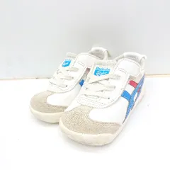 ◇ Θ Onitsuka Tiger オニツカタイガー ベビー スニーカー サイズ13.5 ホワイト ベージュ ブルー系 男の子 E  【1408220050680】
