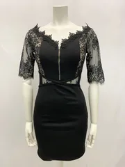 1219 DAZZY デイジー キャバクラ ドレス ミニ レース タイト シースルー キャバドレス S