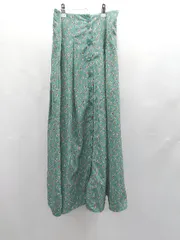 ◇ Θ merlot メルロー 花柄 レトロ ロング フレア スカート サイズM グリーン系 レディース E  【1501230040921】のサムネイル