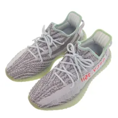 未使用品 アディダス オリジナルス イージーブースト YEEZY BOOST 350 V2  B37571 27cm 合成繊維 ゴム ブルーティント BLUE TINT グレー レッド スニーカー 靴 1172 adidas メンズ