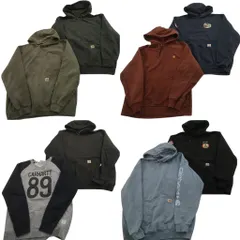 古着卸 まとめ売り カーハート スウェット 8枚セット (メンズ L ) フーディー アームロゴ ラグランスリーブ 中古 古着 NE3014