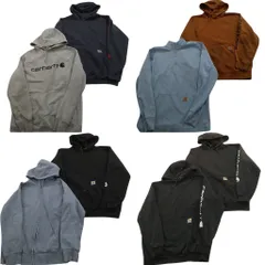 古着卸 まとめ売り カーハート スウェット 8枚セット (メンズ M ) フーディー ジップパーカー ハーフジップ アームロゴ 中古 古着 NE3016