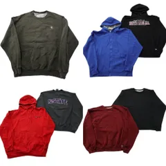 古着卸 まとめ売り チャンピオン Champion スウェット 7枚セット (メンズ XL ) ジップパーカー カレッジ風 フーディ 中古 古着 NE3021