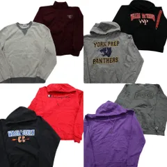 古着卸 まとめ売り チャンピオン Champion スウェット 8枚セット (メンズ M ) ハーフジップ カレッジ風 フーディー 中古 古着 NE3053