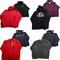 古着卸 まとめ売り チャンピオン スウェット  8枚セット ( メンズ XL ) ジップパーカー カレッジ風 デッドストック 中古 古着 NE3062