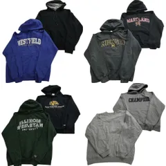古着卸 まとめ売り チャンピオン Champion スウェット 8枚セット (メンズ M ) カレッジ風 アーチロゴ フーディー 中古 古着 NE3076
