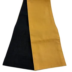 【美品】半幅帯 優品 猫 金糸 山吹茶色 麻 【中古】