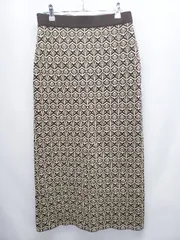 ◇ ⊆ JOURNAL STANDARD ジャーナルスタンダード 総柄 ロング丈 タイト スカート サイズF ブラウン ベージュ レディース E  【1506250005899】