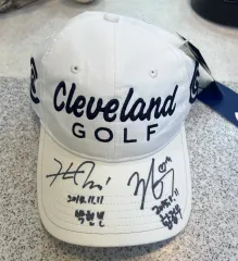 ジョンウ プロのサイン入り クリーブランド ゴルフ 帽子