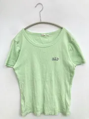 GAP ギャップ Tシャツ/カットソー M ライトグリーン 無地 ブランドロゴ ショート丈 半袖 クルーネック(丸首)