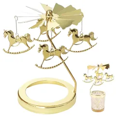 【特価商品】写真の小道具 結婚式 パーティー 記念日 アクセサリー アクセサリー 誕生日 雰囲気作り 家の装飾 部屋飾り 回転式 カバー式 ストレスを和らげ バースデーケーキ ロータリーキャンドル Golden アロマキャンドルホルダー 1個 キャンドルスタン