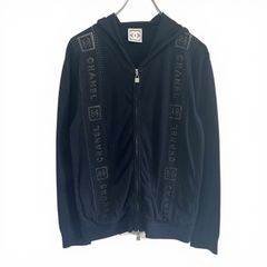 正規品CHANELスポーツラインパーカージップアップCHANELロゴ大きい48 