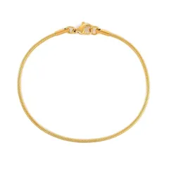 LUXSTAR ブレスレット スネーク チェーン 細め 金属アレルギー対応 ステンレス メンズ レディース (17cm, ゴールド 金 太さ1mm) 1