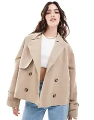 ヴェロモーダ レディース アウター コート Vero Moda short boxy trench coat Beige ベージュ