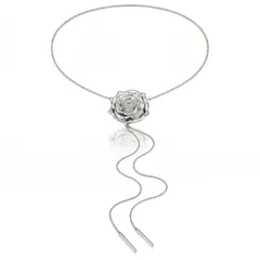 [UNiELEMENT] ネックレス レディース ロング チェーンベルト ローズ 花 Y字 2連 バラ ペンダント チョーカー 