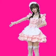 蝶結ぶ 半袖 パーティー コスプレ ロリータ 可愛い レディース イベント 仮装 ハロウィン ワンピース ブラック レッド 演出服 ブルー ピンク 鈴付き首飾り 4色展開 ニーハイ付き 人気 ゴスロリ メイド服 [YAISHN]