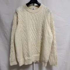 ユニクロ フィッシャーマン ケーブル ニット / アイボリー XL