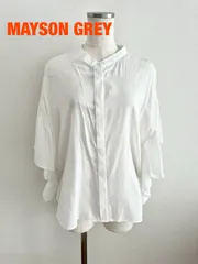 MAYSON GREY　メイソングレイ　袖ラッフルバンドカラーシャツ　定価11,000円 2023年製　Mサイズ　オフホワイト　綺麗め　春夏　送料込み　6466041